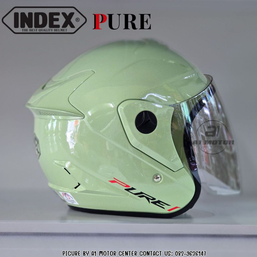 หมวกกันน็อค INDEX รุ่น PURE  ไซส์ประมาน M รอบศีรษะ 56-59 cm ชิลล์ปรอททองอ่อนกัน UV น้ำหนักเบา มอก.