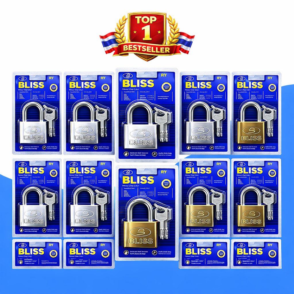 BLISS กุญแจ กลอนประตู หัวล็อกหนาพิเศษ คุณภาพดี ขนาด 30 / 40 / 50 / 60 มม