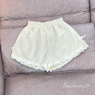 Benzbunny -Dreamy shorts เอว 32-42“ กางเกงขาสั้นแต่งระบาย-โบว์ สไตลล์น่ารัก ใส่สบาย #1047