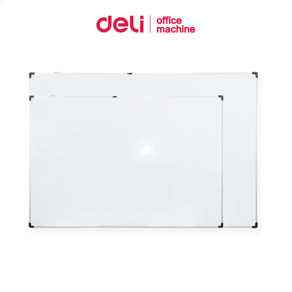 [ของขวัญฟรี] Deli กระดานไวท์บอร์ด กระดานแขวนผนัง ติดแม่เหล็กได้ ชั้นวางปากกาพับได้ WhiteBoard