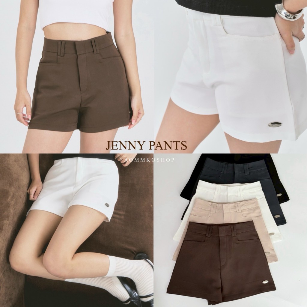 Jenny pants กางเกงขาสั้นกระเป๋าหน้า (ผ้าไอด้า) งานแต่งอะไหล่ Size S-3XL AOMMKOSHOP - P14