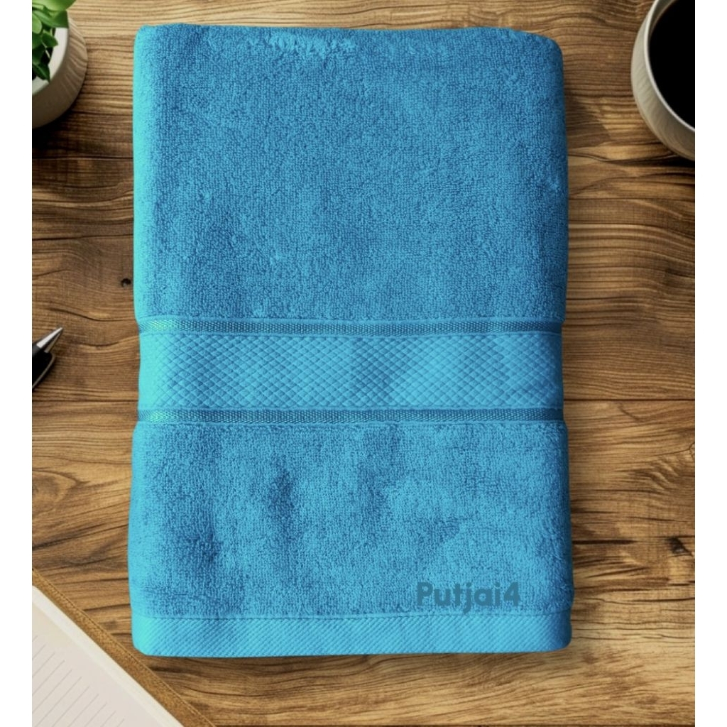 ผ้าขนหนูเช็ดตัว​cottonแท้ รุ่นจัมโบ้สีโทนพื้น​ พรีเมี่ยมทอเส้นด้าย​คู่​ หนานุ่ม ซับน้ำดี ขนาด 90*150CM - รูปที่ 4