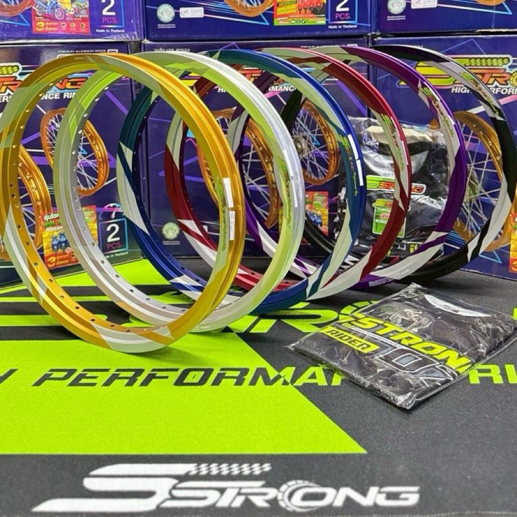 ล้อs-strong 2-tone สายฟ้าทรงA เเข็งเเรงทนทาน (ซื้อล้อ1คู่เเถมเสื้อ s-strong 1ตัว)