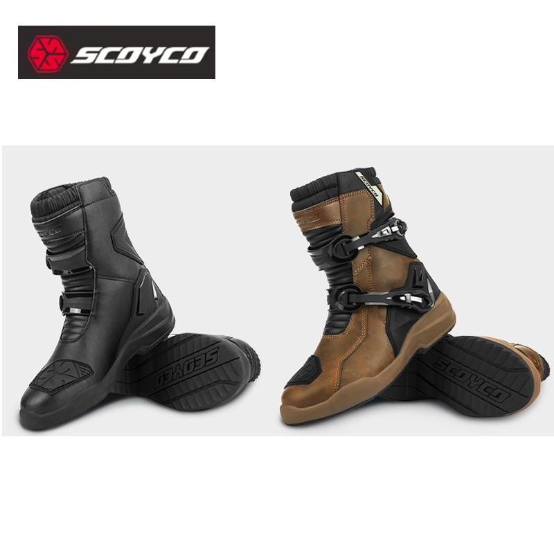 Scoyco MT038WP รองเท้าเดินทางรถจักรยานยนต์ทนต่อการสึกหรอ, กันน้ำ, ป้องกันการตก, การดูดซับแรงกระแทก