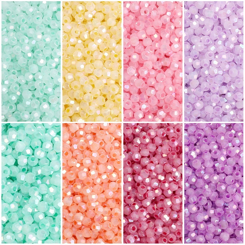 ลูกปัดแก้วข้าวคุณภาพสูงสีทึบลายเมฆหมอก 4 มม. 150 ชิ้น/แพ็ค สำหรับ DIY งานแฮนด์เมด