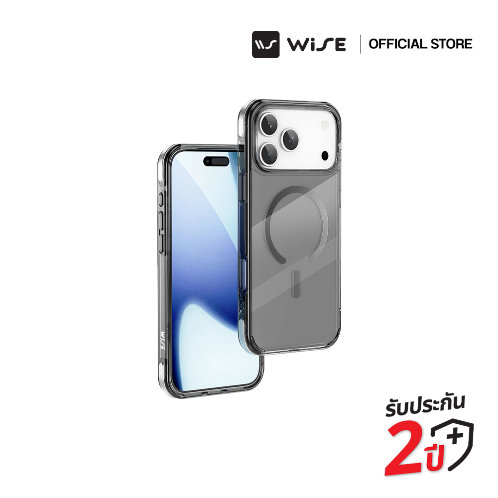 WISE Phone Case สำหรับไอโฟน iPhone 17 /17 Air /17 PRO /17 PRO MAX เคสใส เคสแม่เหล็ก สีดำ เคสกันกระแทก