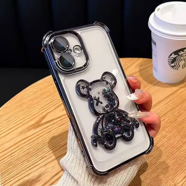 เคส กริตเตอร์ หรูหรา สำหรับ OPPO Reno15 15F 15Pro 15Promax  กันกระแทกมุม ป้องกันกล้อง ลายหมีตู้น้ำน่ารัก TPU