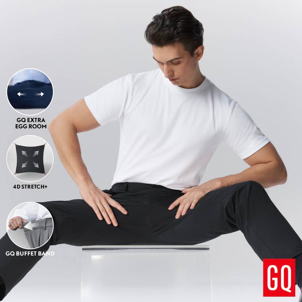 GQ Performance Pants™ กางเกงเป้าใหญ่ ไข่ไม่เบียด กางเกงผู้ชายทรงตรง สีดำ 3in1 ใส่ทำงาน ใส่เที่ยว ใส่ออกกำลังกาย