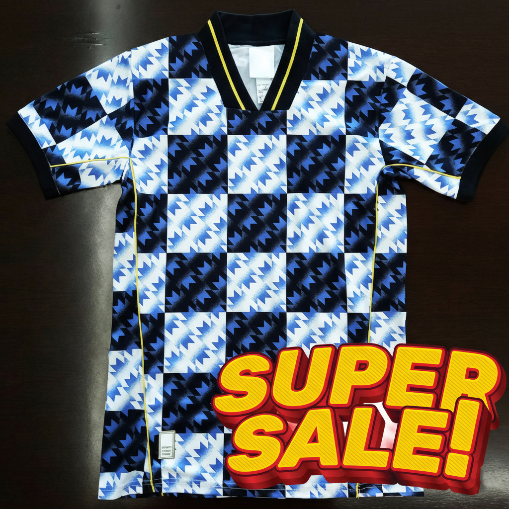 เสื้อฟุตบอล เสื้อบอลแฟชั่นทีม llมน U สีขาวลายน้ำเงิน ไซส์เอเชีย S-2XL #PY0099