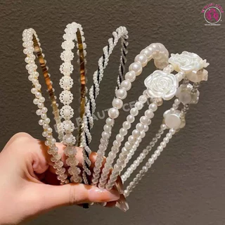 (สินค้าส่งจากไทย) HB00003 ที่คาดผมประดับไข่มุข ที่คาดผมเจ้าหญิง ที่คาดผมแฟชั่น ที่คาดผมสไตล์เกาหลี