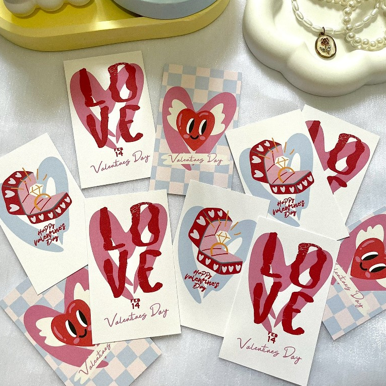 การ์ดวาเลนไทน์ Valentine card_V1 ขนาด 5.5x9 cm. [แพ็ค 12 ใบ]
