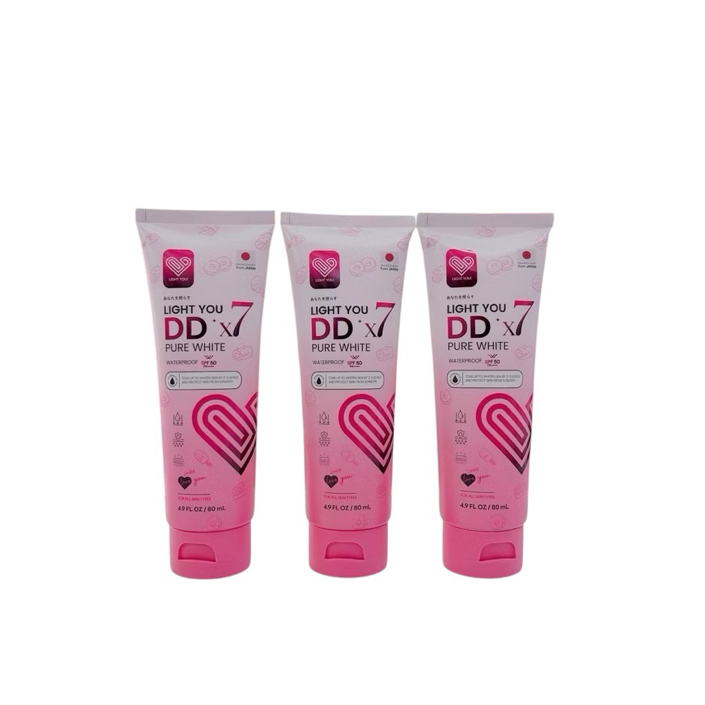 ไลท์ ยู ดีดี เพียว ไวท์ บอดี้ Light you DD pure white body มีให้เลือก 3 สี ปริมาณสุทธิ 80ml.(ไม่มีสติ๊กเกอร์)