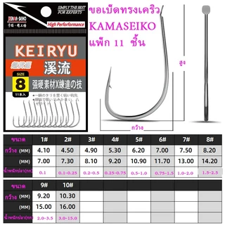 🐟เบ็ดทรงเคริว KEIRYU สำหรับตกปลาเล็ก ปลาสร้อย สลิด |คมกริบ แข็งแรง ทนทาน