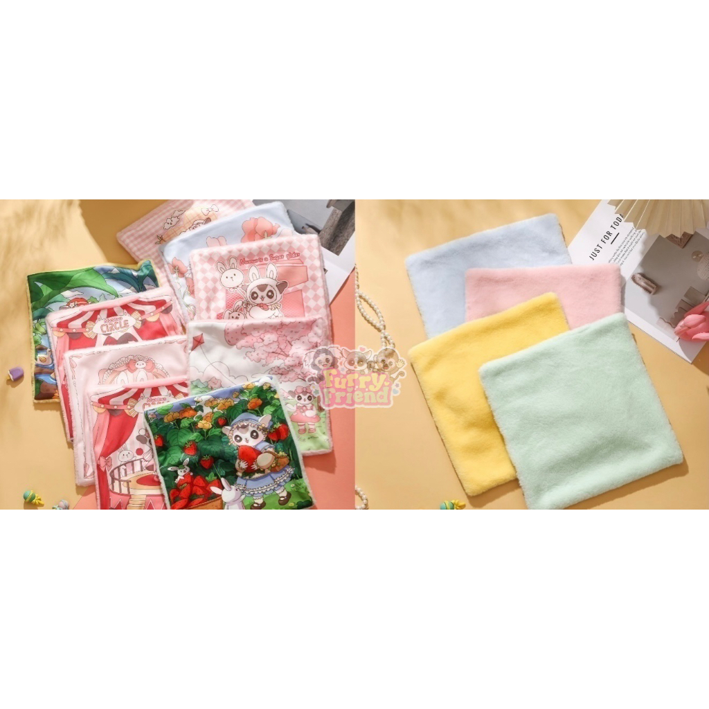 ผ้าฟรีซลายการ์ตูนซับขนเทียม สำหรับสัตว์เลี้ยง