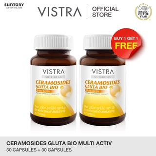 [1 แถม 1] VISTRA NUTRIBEAU Ceramosides Gluta Bio Multi Activ 30 Capsules - วิสทร้า นูทริบิวท์ เซราโมไซด์