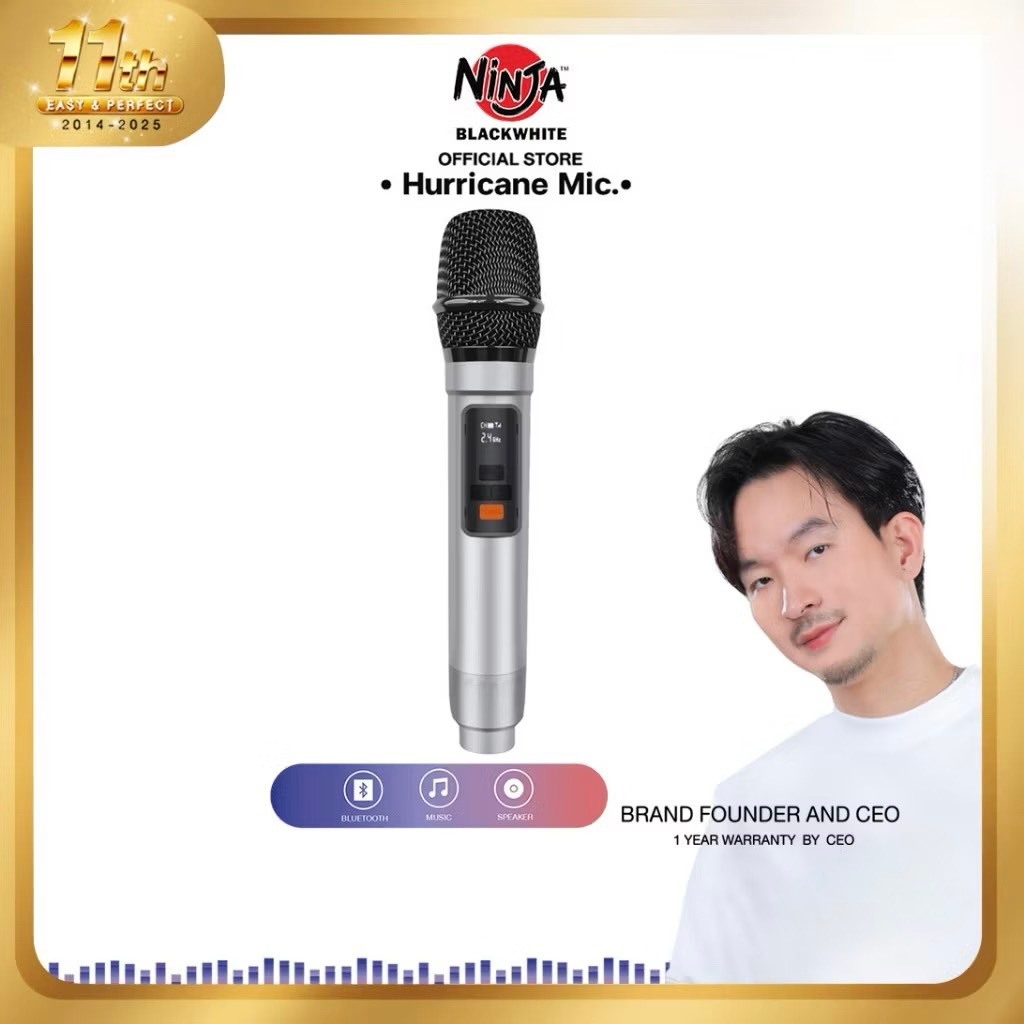 Blackwhite ไมค์โครโฟน DSP รองรับเฉพาะ HURRICANE และTORNADO, VOTREX ,CENTAUR รับประกัน 1 ปี (ลำโพง1เครื่องใช้ไมค์ได้2ตัว)