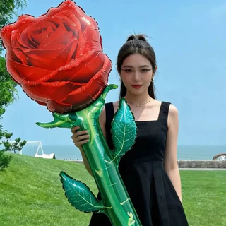 พร้อมส่งในไทย🎈ลูกโป่งฟอย กุหลาบยักษ์ขนาด 150x55cm เซอไพร์ทแฟน วาเลนไทน์ ของขวัญปริญญา