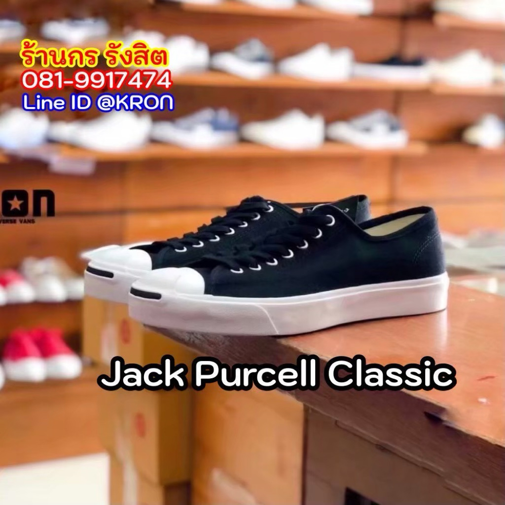 (พร้อมส่ง 1-2วัน) CONVERSE JACK PURCELL COTTON OX 2020 BLACK รองเท้าผ้าใบแจ็คสีดำ