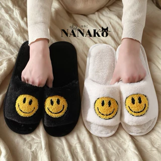 NANAKO สลิปเปอร์ รองเท้าใส่ในบ้าน รองเท้าหน้ายิ้ม รองเท้าแตะ ใส่ในบ้าน slipper ใส่ในห้อง รองเท้าแตะ