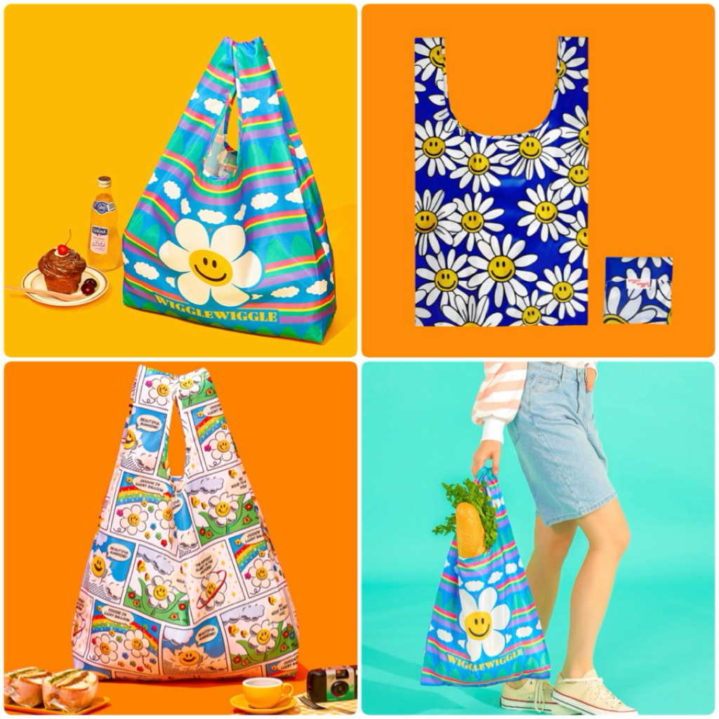 พร้อมส่ง กระเป๋า Wiggle Wiggle ถุงผ้าพับได้ Shopping Bag แท้ 💯%