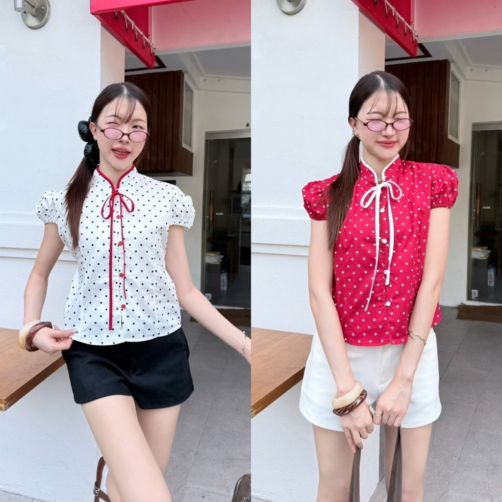 Khun studio เสื้อแขนดอลลี่ แต่งผูกหน้า