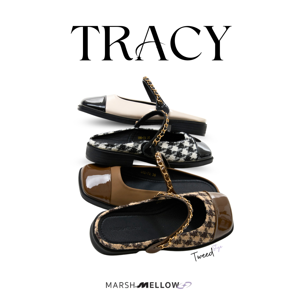 TRACY - MARSHMELLOW รองเท้า MARY JANE พื้นนุ่มนิ่มเปิดส้นหัวตัด