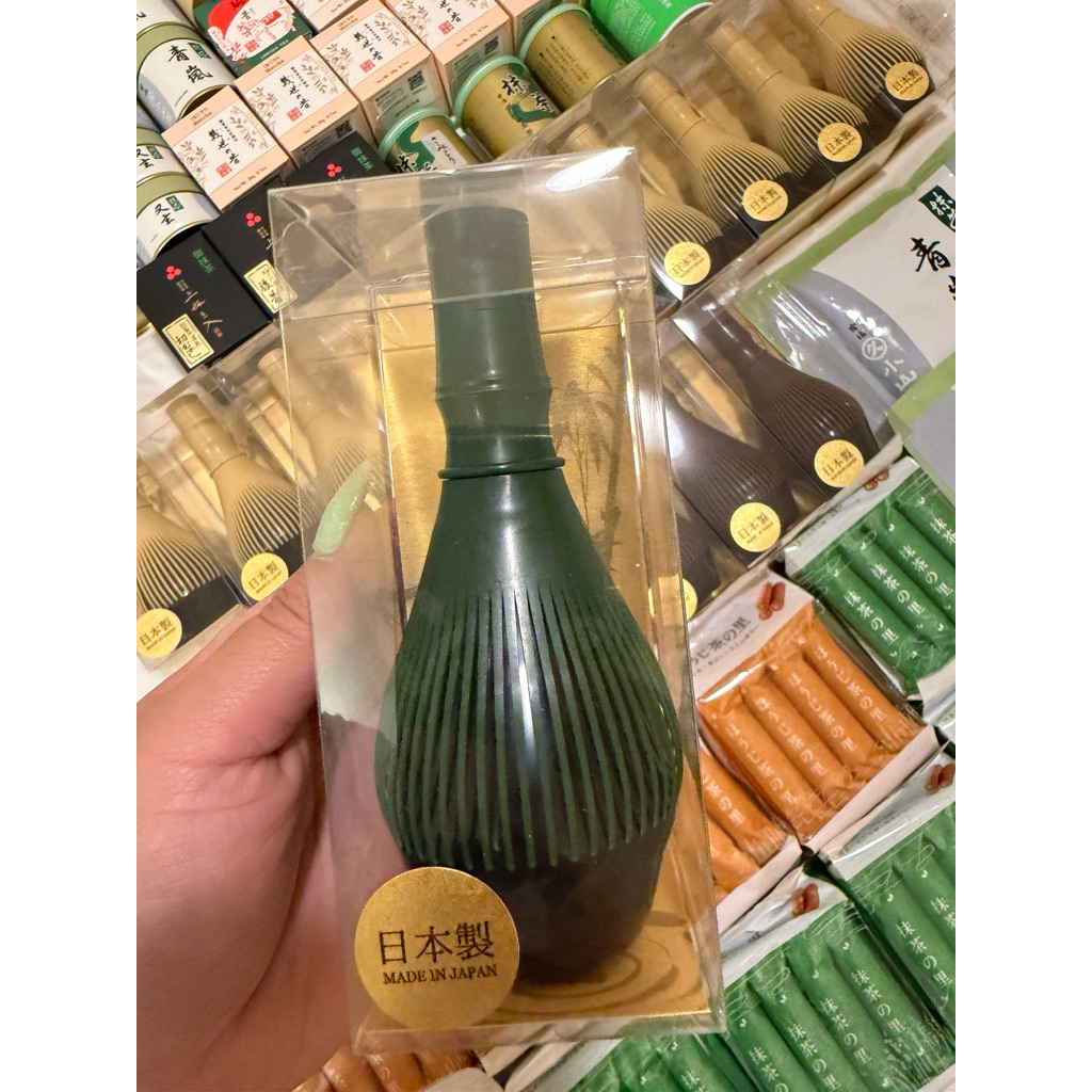 chasen resin แปรงตีชาสีเขียว made in japan
