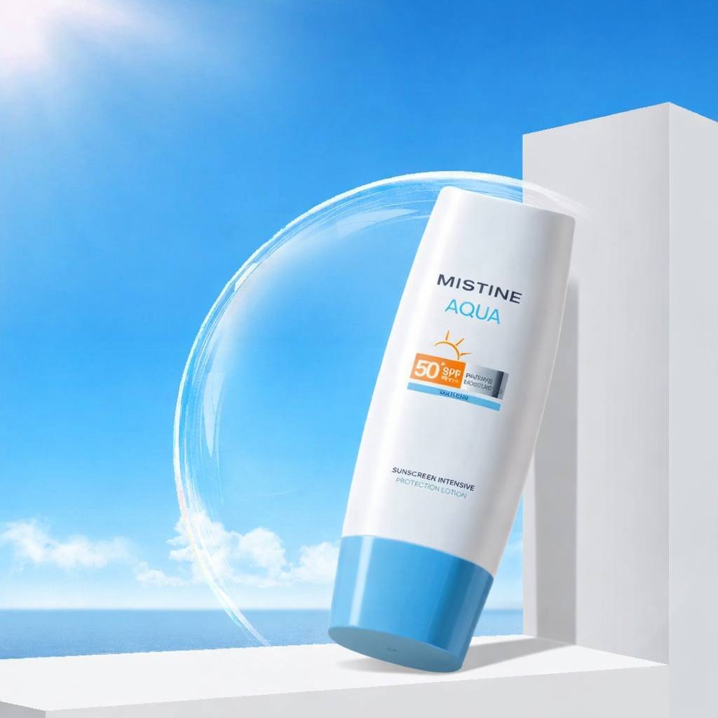 กันแดดมิสทีน SPF50 PA++++MSTINE AQUA BASE ULTRA PROTECTION HYDRATING FACE&BODY 70ml