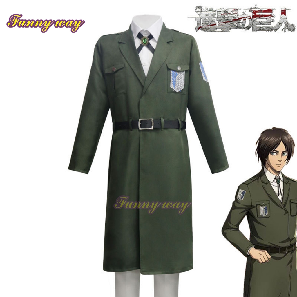 Attack on Titan Season 4 Eren Levi คอสตูมคอสเพลย์ กองพันลูกเสือ แจ็คเก็ต เสื้อโค้ท เสื้อกันลม
