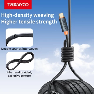 TRANYOO AC-5 สายชาร์จและถ่ายโอนข้อมูลแบบชาร์จเร็ว มาพร้อมฟังก์ชันตัดไฟอัตโนมัติ รองรับการชาร์จเร็ว 6A และมีไฟแสดงสถานะแบ