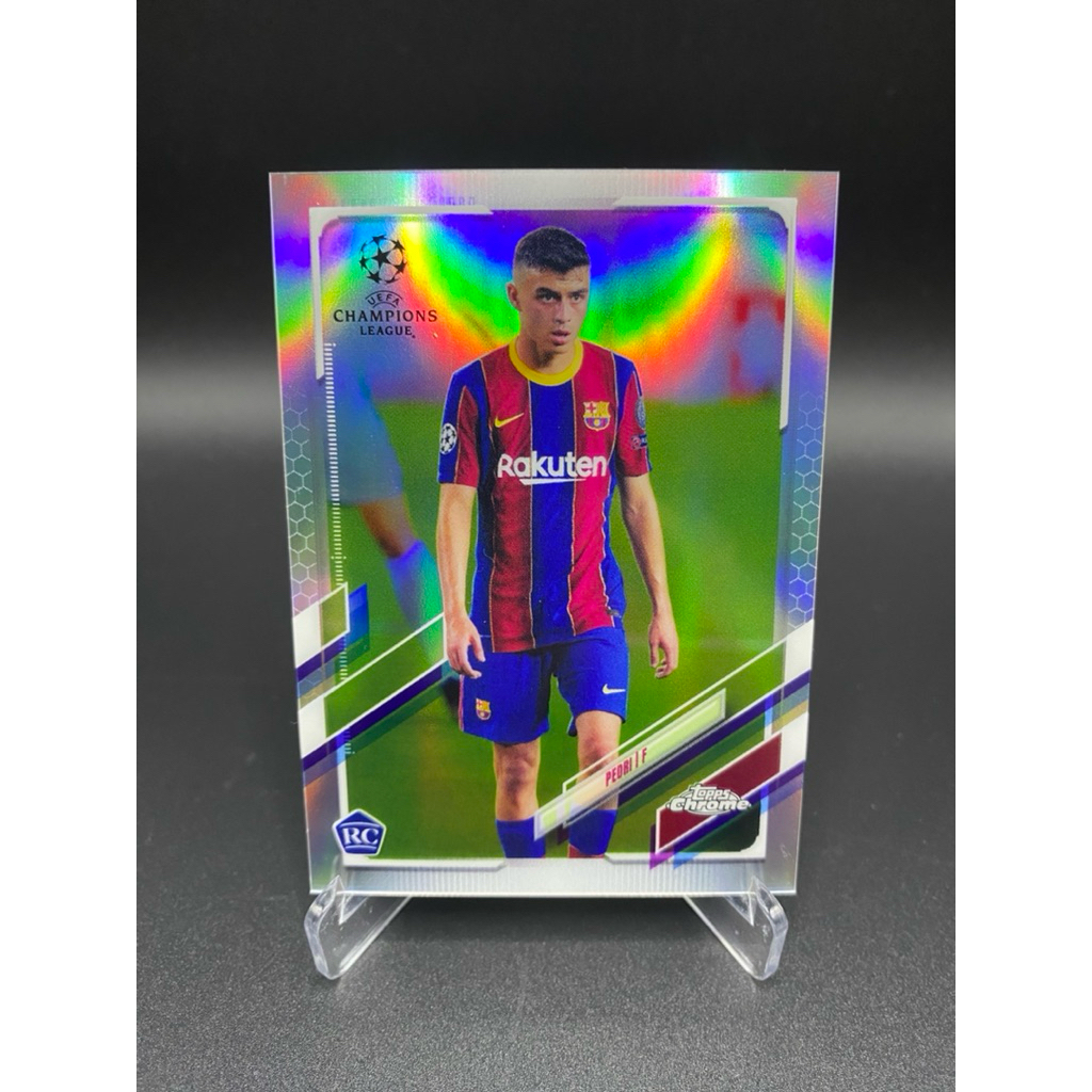 การ์ดฟุตบอล ⚽️ Pedri | 2020/21 Topps Chrome UCL Refractor – Rookie Card (RC)