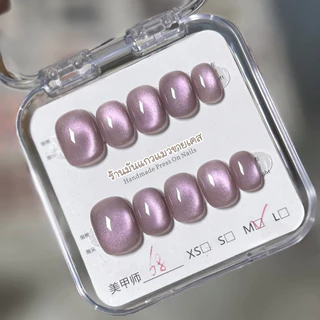 [ JL121-124 ] เล็บปลอมงานสีเจล งานHandmade แบบ 10 เล็บ ฟรีชุดอุปกรณ์ติดเล็บ