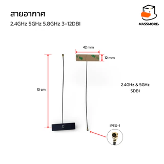 สายอากาศ 2.4GHz Antenna 3dbi WiFi Bluetooth ZigBee หัว SMA to IPEX Module เสาอากาศ