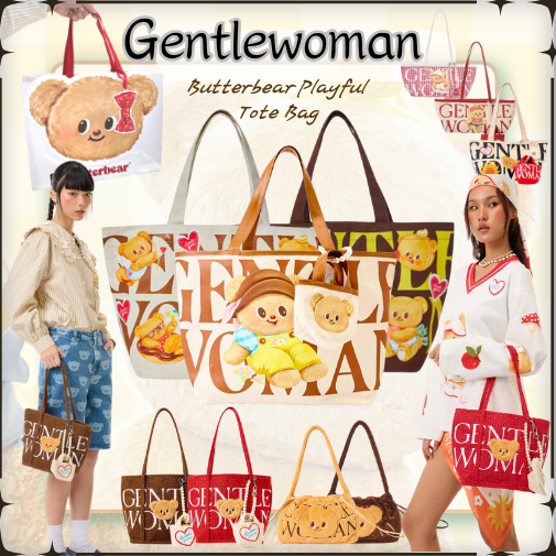 🚚พร้อมส่ง💯Gentlewoman Butterbear กระเป๋ากระเป๋าสะพายสุดน่ารัก🌸 กระเป๋าสะพายใหญ่โท้ท💼