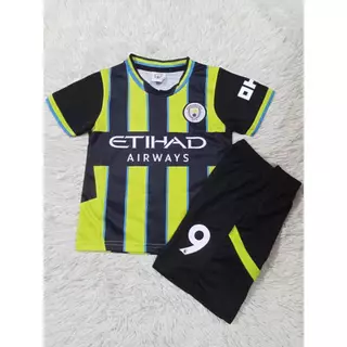 เสื้อฟุตบอลเด็กเเมนเชสเตอร์ซิตี้เบอร์9ชื่อฮาแลนด์ ใหม่ล่าสุด เสื้อ+กางเกง
