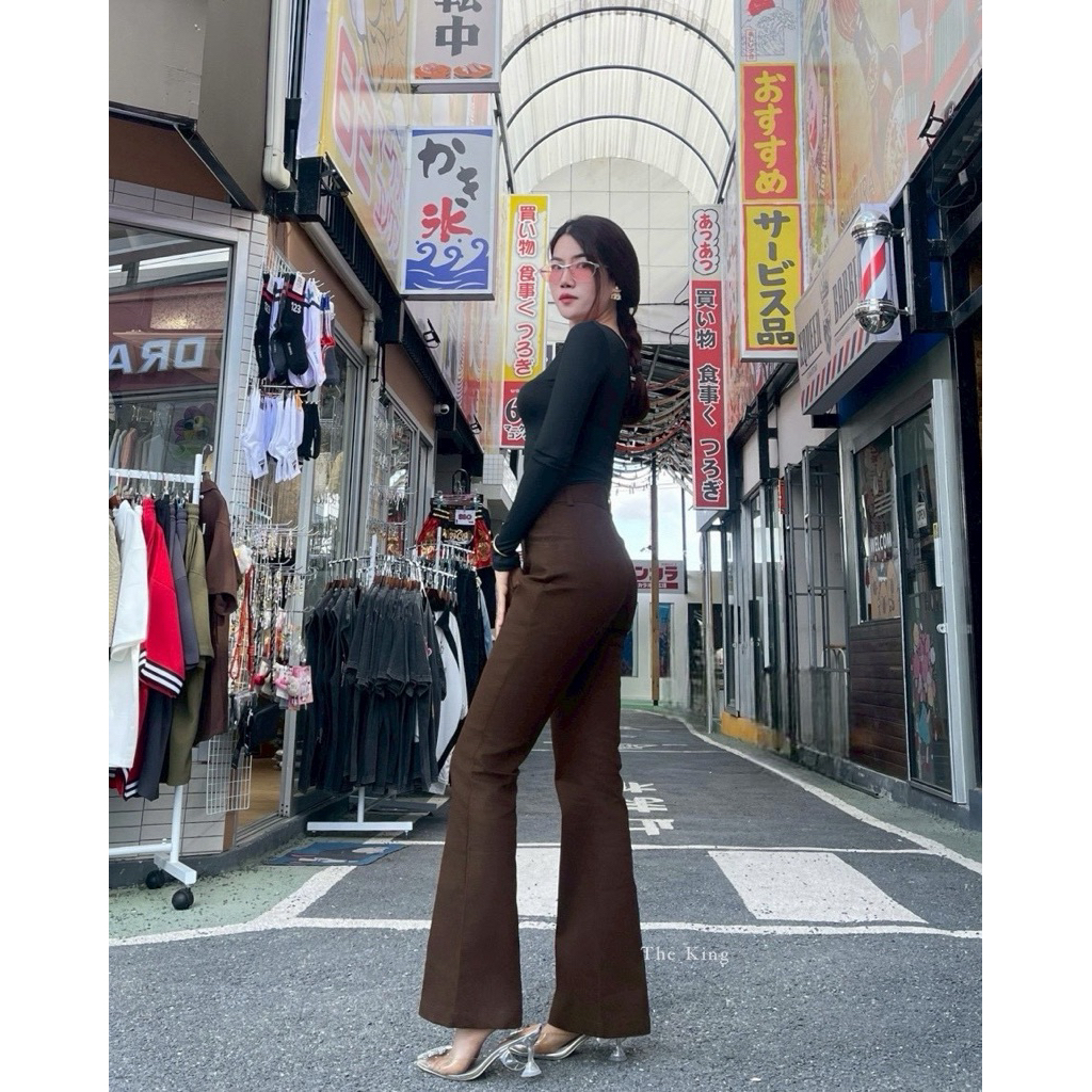 กางเกงขาม้าเอวสูงผ้ายีนส์แคนวาสยืดเก็บทรงสวยอำพราง หุ่นS-XXL♾️ - รูปที่ 6