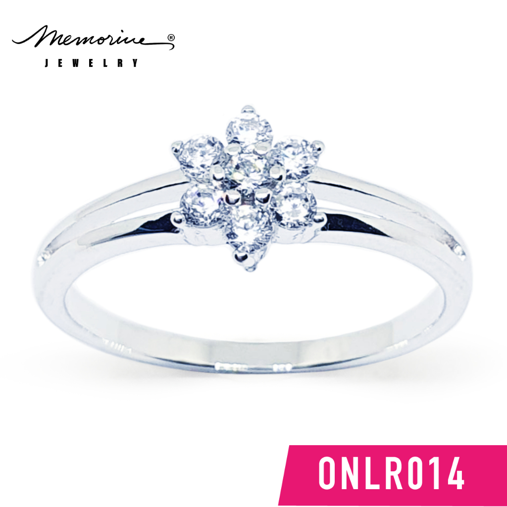Memorine Jewelry แหวนเงินแท้ 925 ฝังเพชรสวิส (CZ) : ONLR014