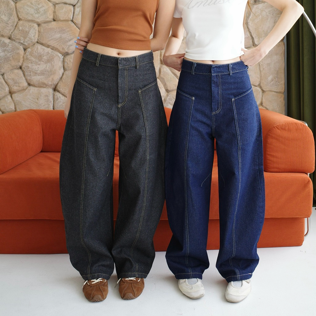 AMUSE BKK - Balloon Pants V2 กางเกงบอลลูนเวอร์ใหม่ ผ้าคอตตอลเดนิม