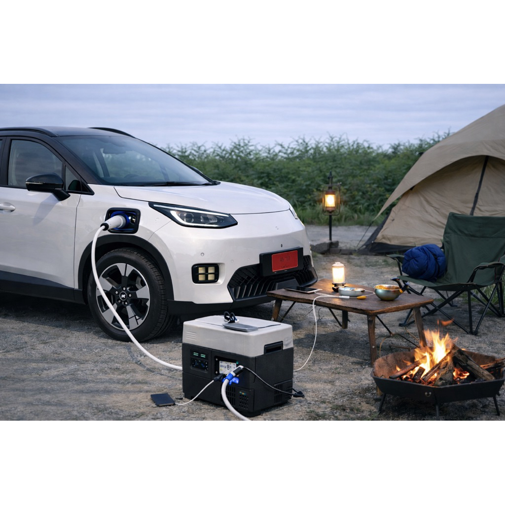 V2Lสำหรับเอาไฟจากรถมาใช้งานออกแบบมาสำหรับใช้กับรถยี่ห้อ GAC Aion สายยาว5เมตรกับ adapter มีพร้อมส่ง