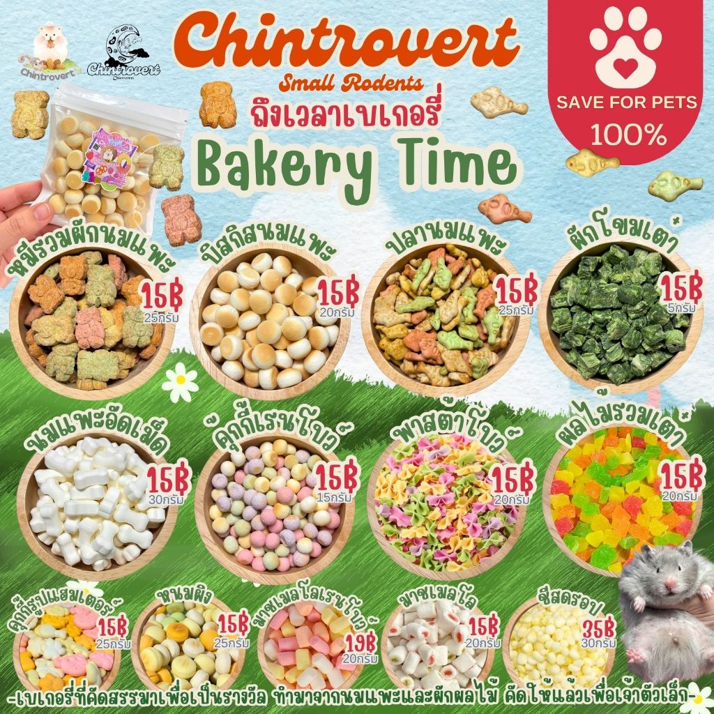 Chintrovert ✨| Bakery Time ถึงเวลาเบเกอรี่ 🥨🥯 สินค้ามีมากกว่าในรูป | ขนมแฮมเตอร์ แฟตเทล ดอร์เมาท์