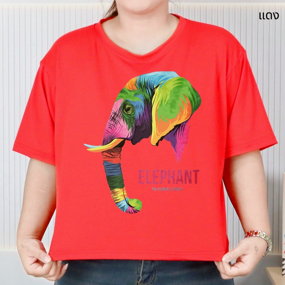 เสื้อยืด ไซส์จัมโบ้ คอกลม แขนสั้น ทรงครอป สกรีนลายChang ลายสกรีนสีคมชัด ผ้าคอตตอนผสม เนื้อผ้านิ่ม ทร