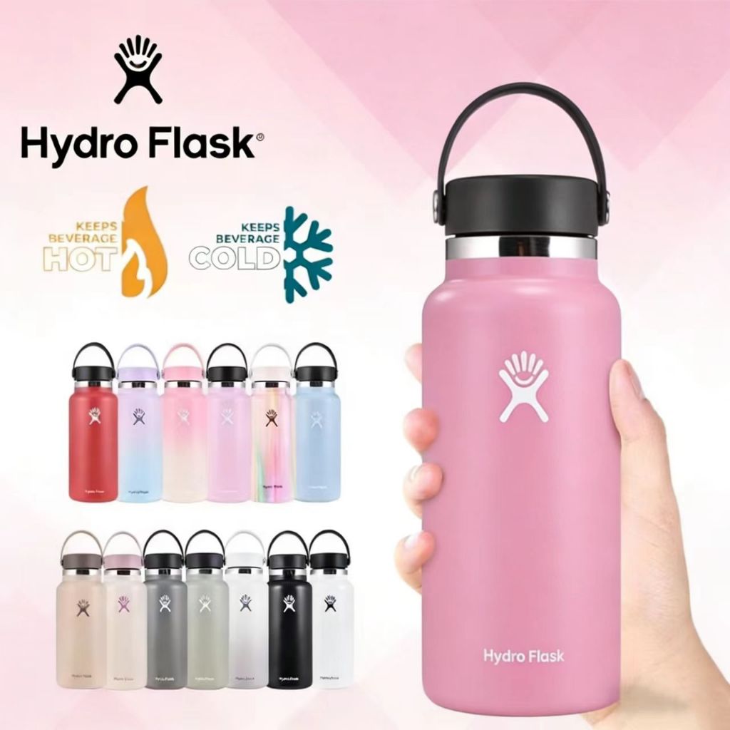 Hydro Flask-20oz 32oz 40oz สูญญากาศ แก้วน้ำเก็บอุณหภูมิ12 ชั่วโมง ขวดน้ำดื่มพกพา สแตนเลส 304 เก็บควา
