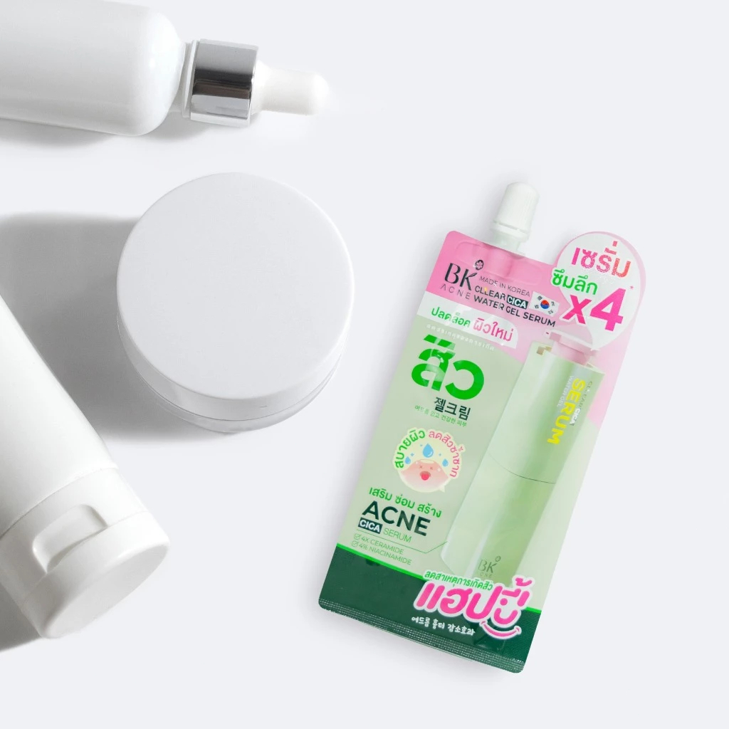 [1 ซอง] BK Acne เซรั่มบำรุงผิวหน้า Cllear Cica Water Gel Serum 8 กรัม