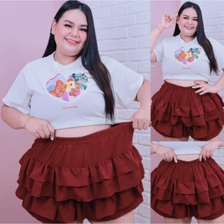 [ ส่งฟรี🔥 ] ก740/ก742 กางเกงขนมชั้น กางเกงกระโปรงขนมชั้น Lolita pants กางเกงขาสั้นคนอ้วน พลัสไซส์ สาวอวบ ทรงสวย ผ้าดีมาก