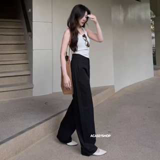 Acasey กางเกงขายาวผู้หญิง รุ่นLena ทรงBarrel ที่กำลังมาแรง พลางหุ่น พลางสะโพก ไซส์ S - 2XL bkk