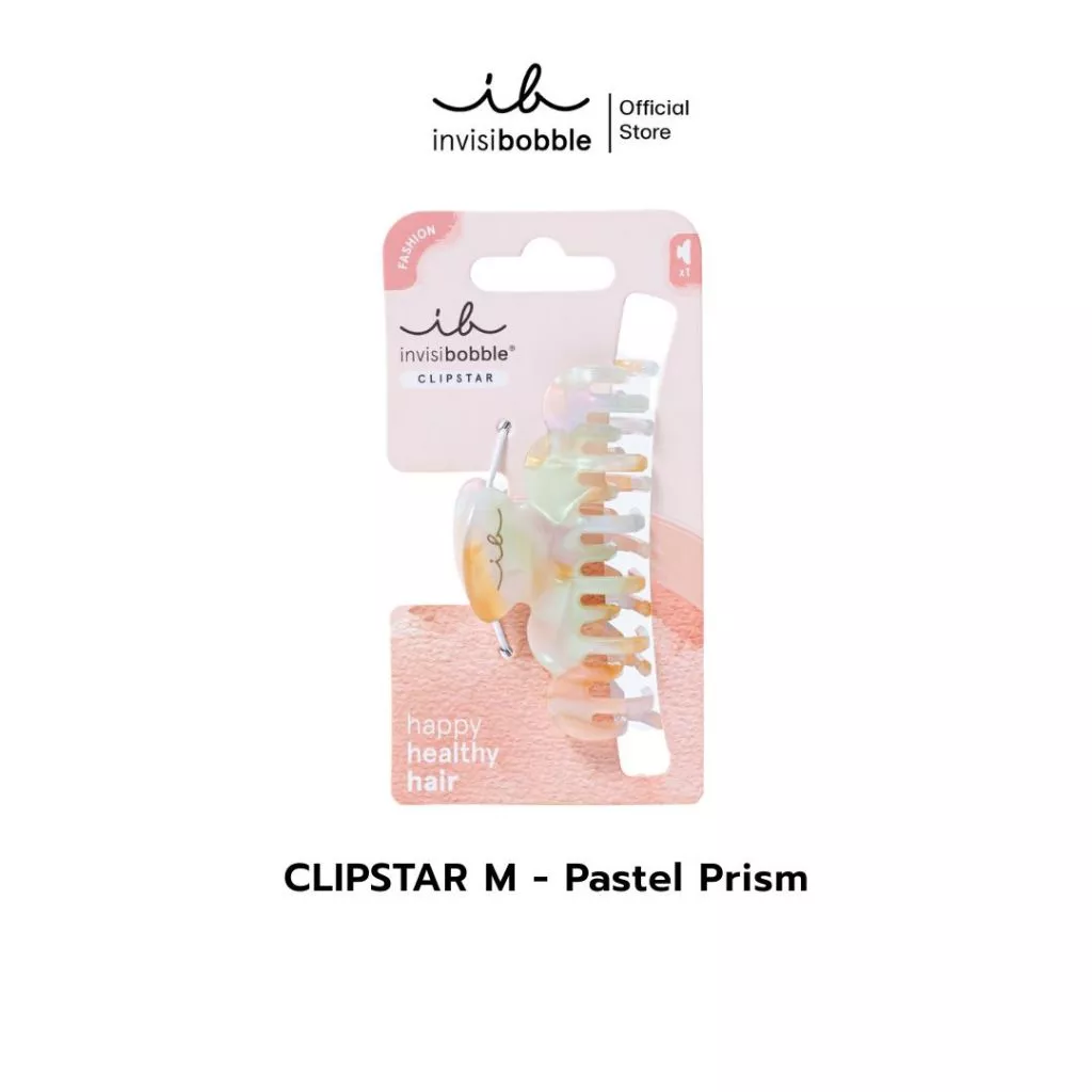 invisibobble กิ๊บหนีบผม กิ๊บติดผม ถนอมเส้นผม รุ่น Clipstar Pastel Prism ( 1 กล่องบรรจุ 1 ชิ้น)