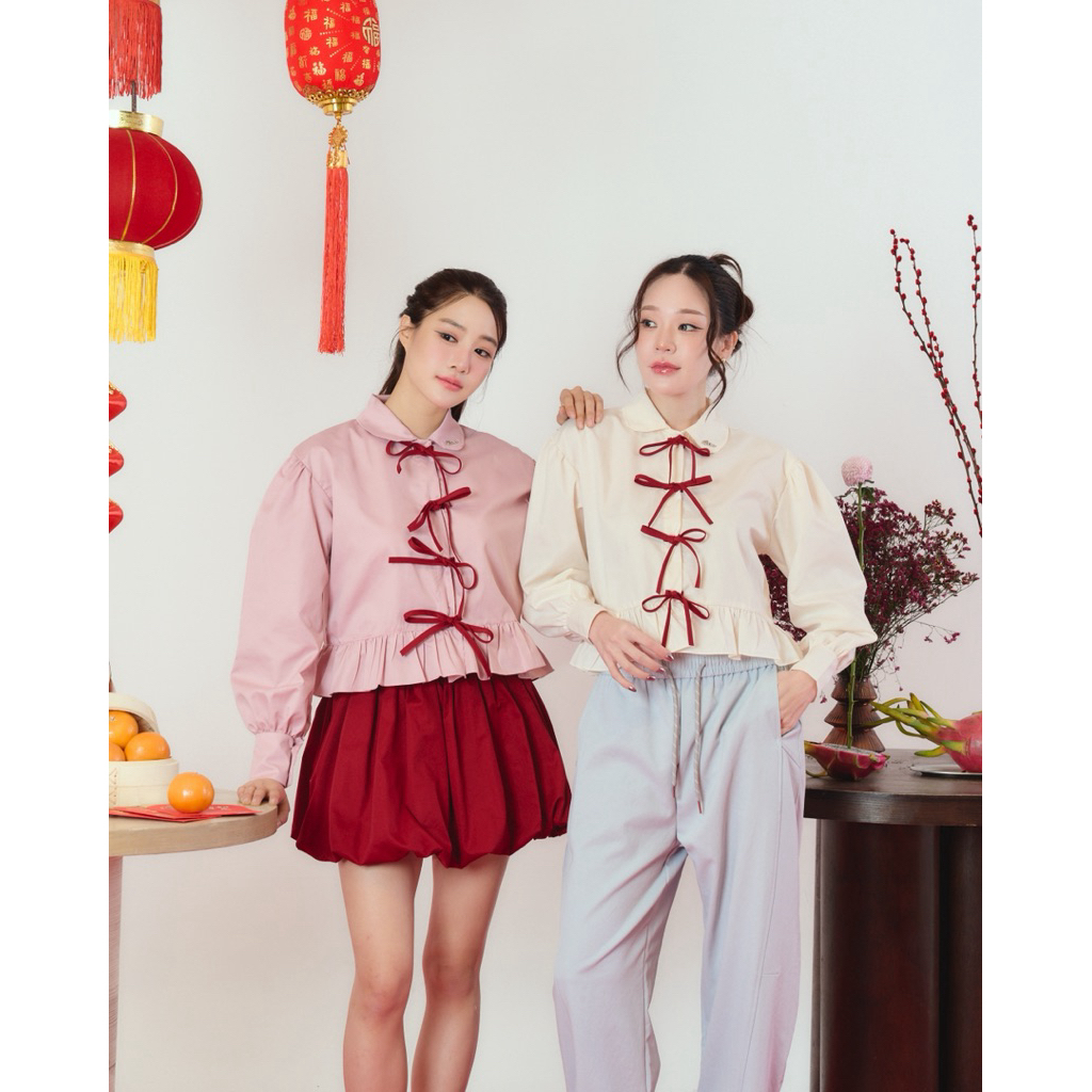 Namcha Shirt (น้ำชา) แขนยาวคอบัว