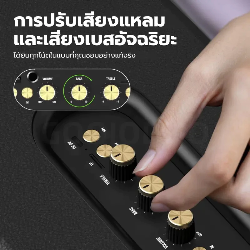 GOOJODOQ Ab4093 ลําโพง Bluetooth 5.3 ลำโพงขนาดใหญ่ 4 ช่อง 40w เสียงเบส 3600mah ไมโครโฟน 2 ตัว thumbnail 5