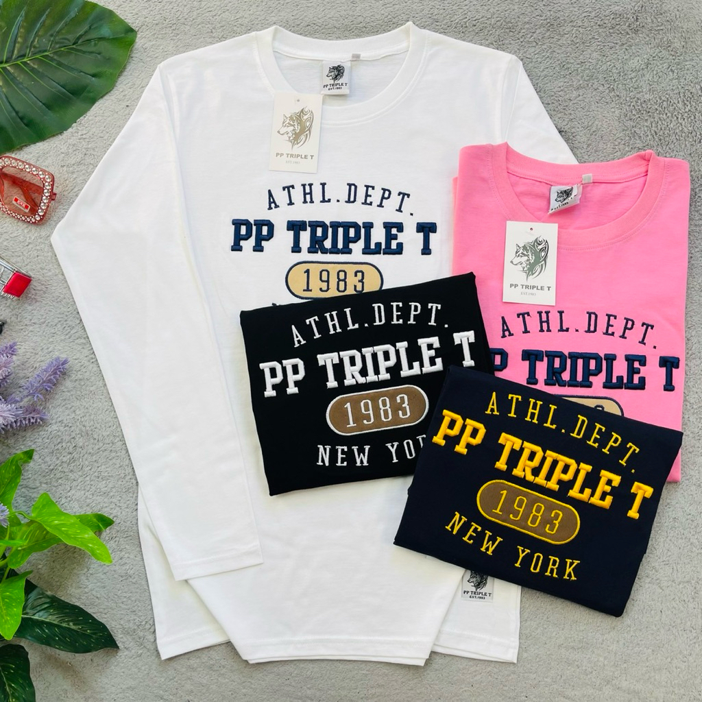 T..1.เสื้อแขนยาวPP TRIPLE T (วงรีทริปเปิ้ล)s-4xlคอกลมแขนปล่อย