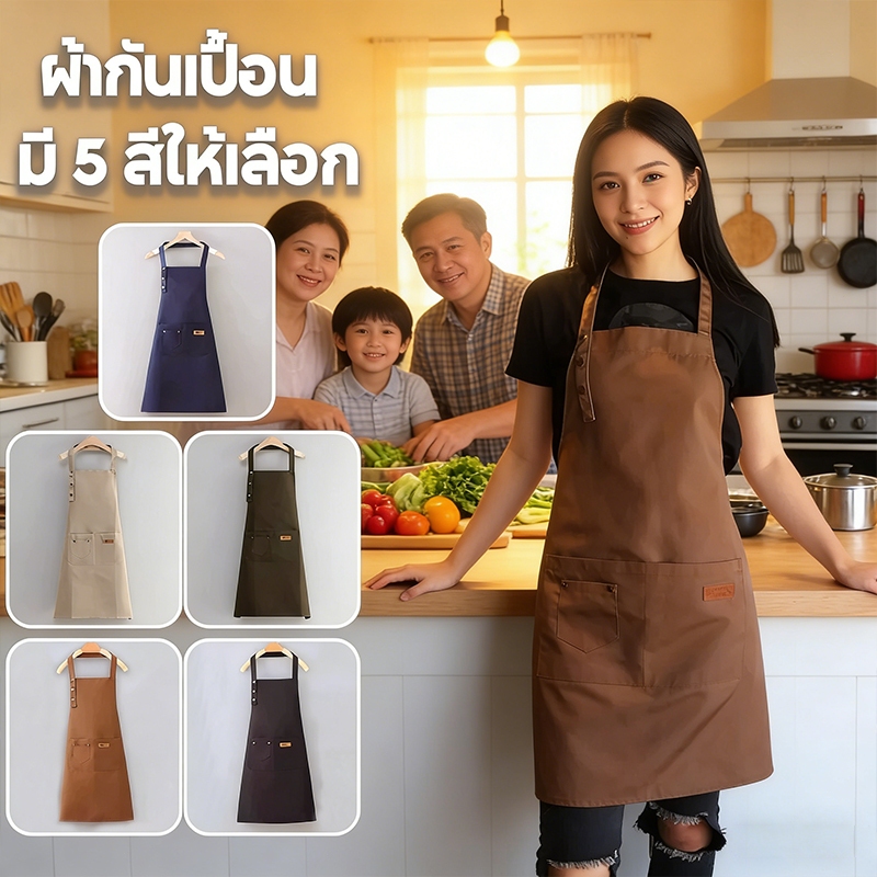 ผ้ากันเปื้อนยีนส์ กันน้ำ ผ้ากันเปื้อน ผ้ากันเปื้อนร้านกาแฟ เหมาะสำหรับร้านกาแฟ ผ้ากันเปื้อนทำงานครัว เอี้ยมกันเปื้อน